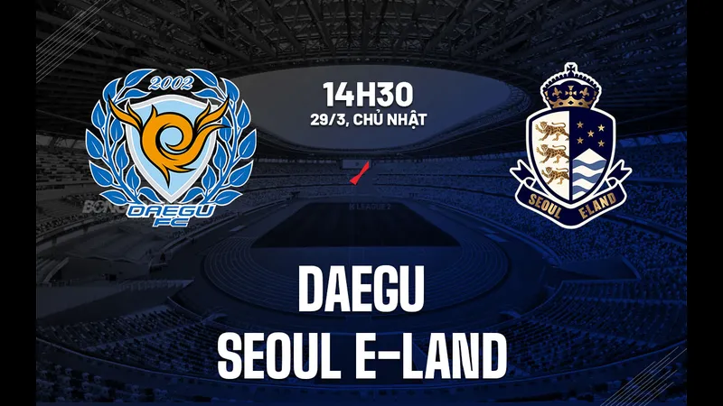 Cầu thủ Deagu và Seoul E tranh chấp bóng trên sân Cầu thủ Deagu và Seoul E tranh chấp bóng trên sân